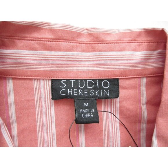 New Women Studio Chereskin Stripes Button Down Long Sleeve  Blouse Sz M (WB102) - Picture 2 of 10